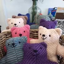 Handmade knitted teddy bears